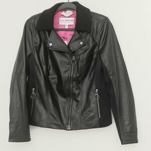 Isaac Mizrahi x Selma Blair Faux Leather Jacket Women's Size M Black Adaptive